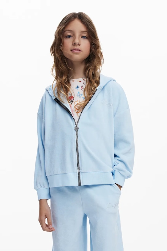 Mikina Desigual s kapucňou modrá 25WGSK10
