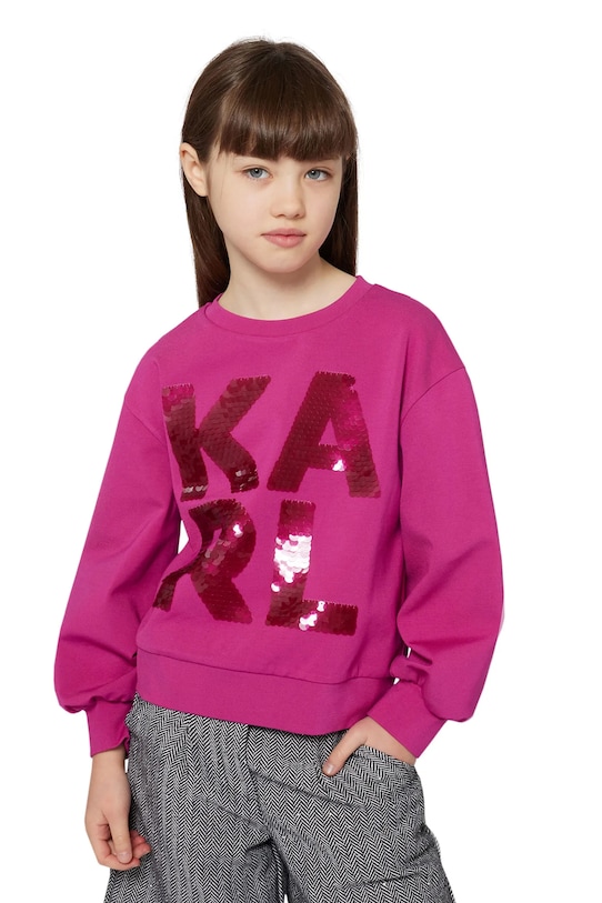 Karl Lagerfeld bluza dziecięca aplikacja różowy Z30613.156.162