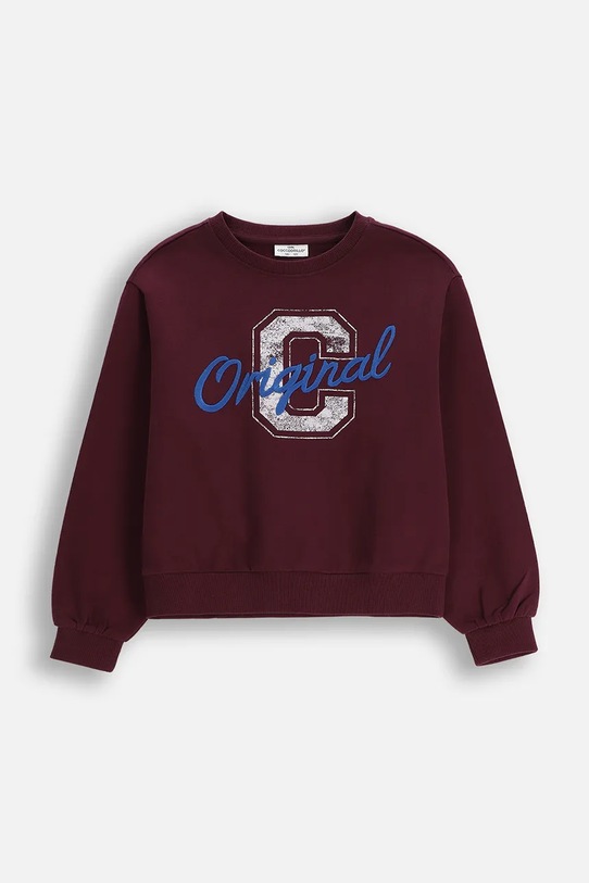 Παιδική βαμβακερή μπλούζα Coccodrillo χωρίς κουκούλα μπορντό ZC5132101AGJ