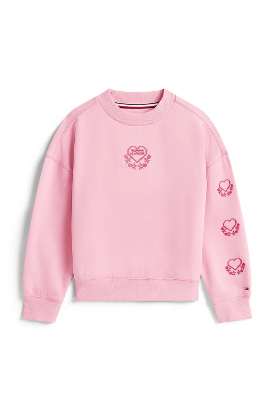 Detská bavlnená mikina Tommy Hilfiger KG0KG08782.116.122.9BYA ružová AW25