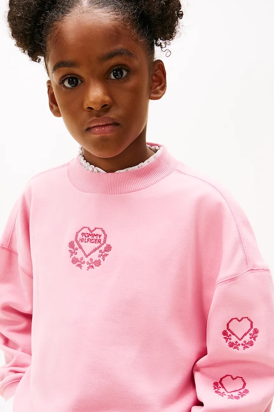 Dievča Detská bavlnená mikina Tommy Hilfiger KG0KG08782.116.122.9BYA ružová
