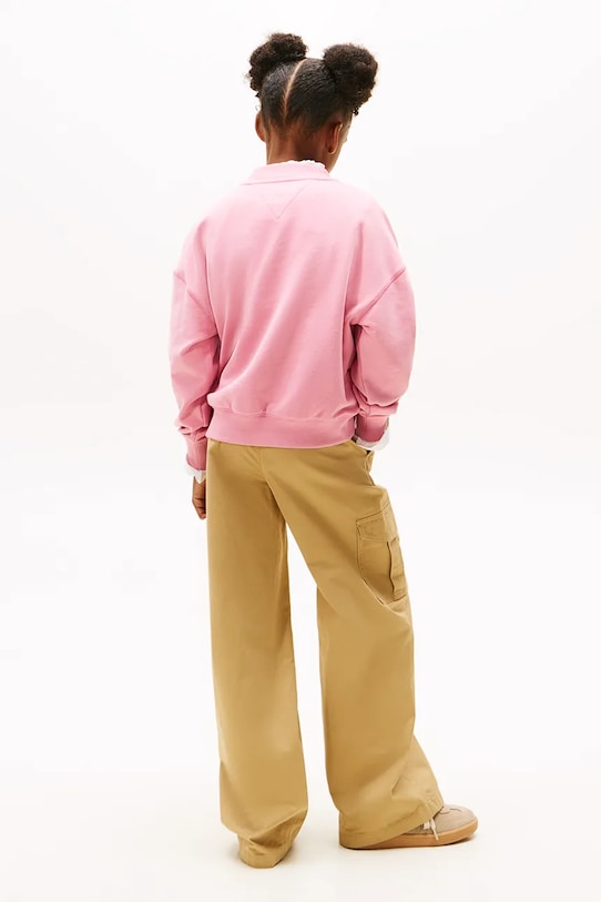 Detská bavlnená mikina Tommy Hilfiger KG0KG08782.116.122.9BYA ružová