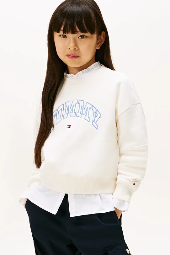 Dječja dukserica Tommy Hilfiger bez kapuljače bež KG0KG08785.9BYA