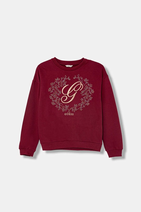Guess bluza bawełniana dziecięca nadruk bordowy J5BQ00.KAV34.9BYA