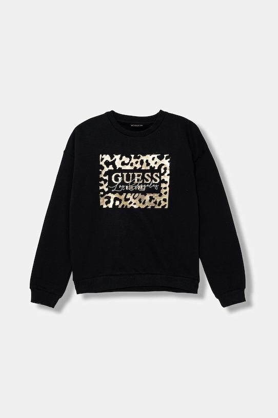 Guess bluza bawełniana dziecięca nadruk czarny J5BQ00.KAV34.9BYA