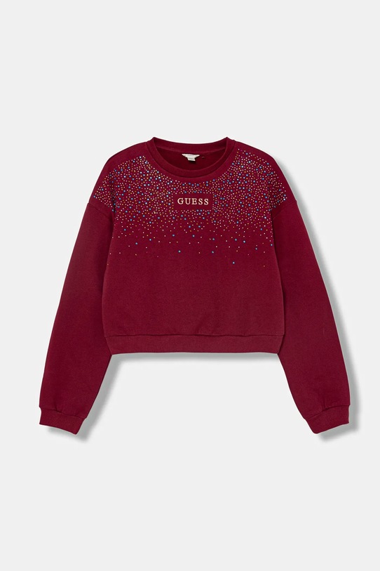 Guess bluza bawełniana dziecięca aplikacja bordowy J5BQ05.KAV34.9BYA