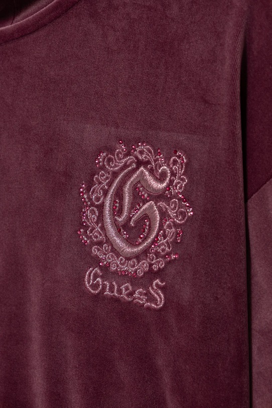 Dziewczynka Guess bluza welurowa dziecięca J5BQ07.K0232.9BYA bordowy