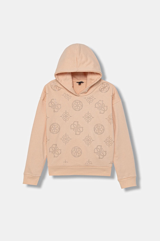 Detská mikina Guess s kapucňou oranžová J5BQ09.KCKF2.9BYA