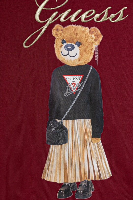 Dziewczynka Guess bluza bawełniana dziecięca J5BQ26.KAD74.9BYA bordowy