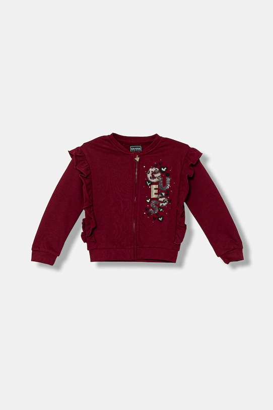 Guess bluza bawełniana dziecięca aplikacja czerwony K5BQ02.KAX74.9BYA