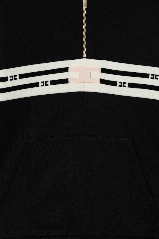 DÍVKA Dětská bavlněná mikina Elisabetta Franchi EFFE154.0.FF002 černá