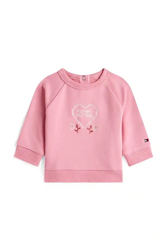 Tommy Hilfiger bluza niemowlęca z bawełną aplikacja różowy KN0KN02114.9BYA
