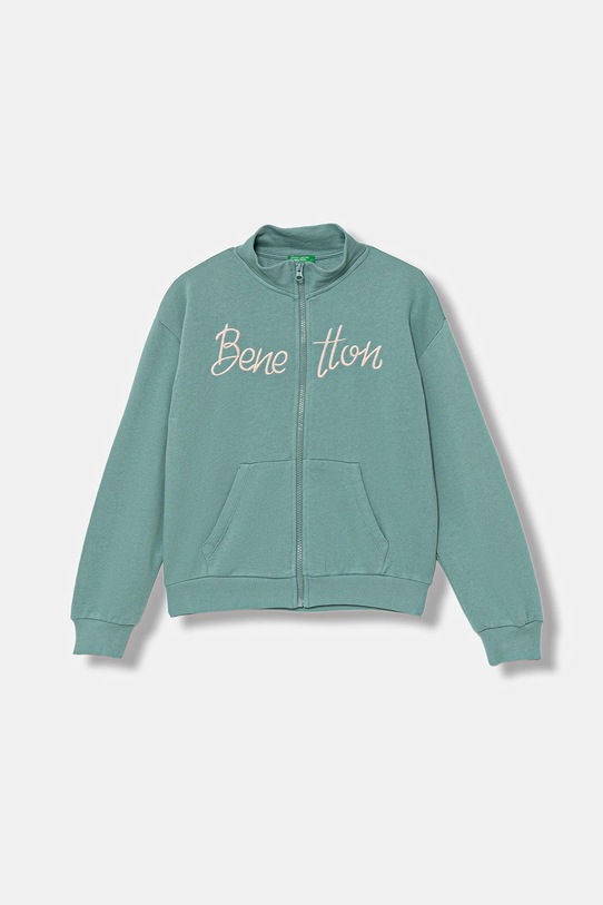 United Colors of Benetton bluza bawełniana dziecięca aplikacja turkusowy 3J68C505D.G.seasonal