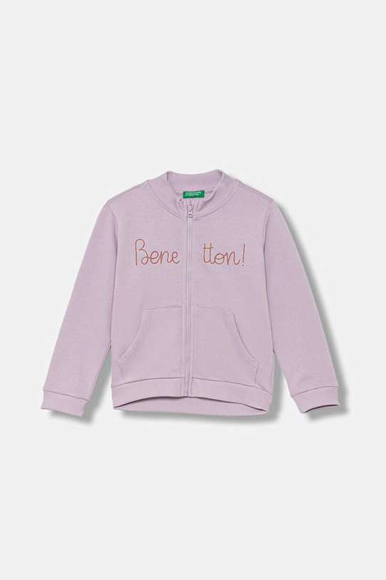 Dětská bavlněná mikina United Colors of Benetton potisk fialová 3J70G503U.P.seasonal
