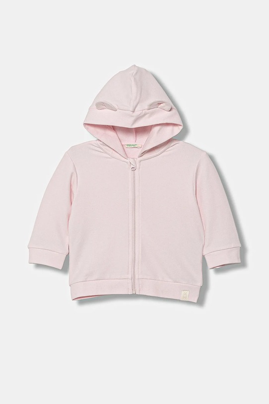 United Colors of Benetton bluza niemowlęca z kapturem różowy 3MDSA501M.G.W.seasonal