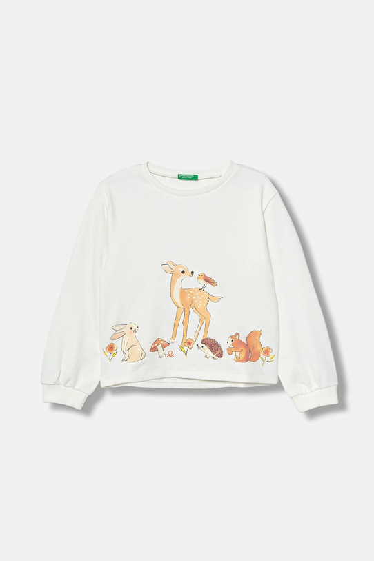 Παιδική μπλούζα United Colors of Benetton χωρίς κουκούλα λευκό 3SNPG10KA.P.seasonal