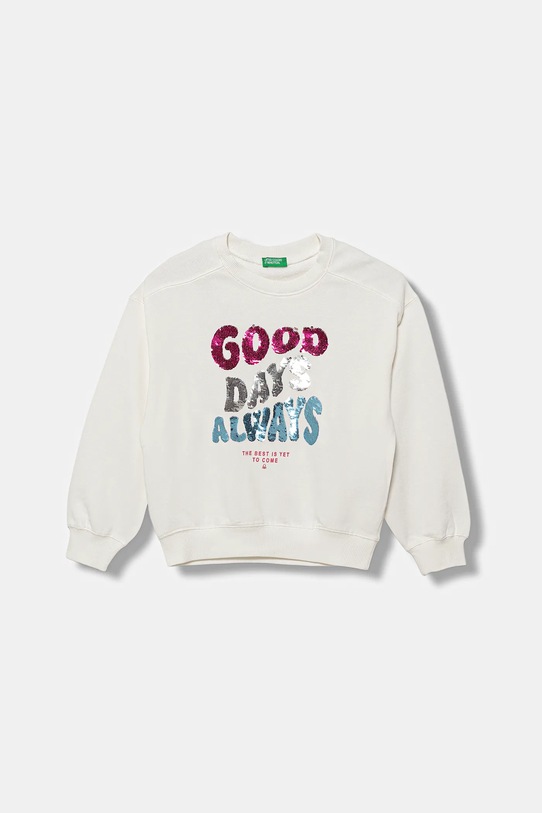 United Colors of Benetton bluza bawełniana dziecięca aplikacja biały 3J68C10QI.G.seasonal