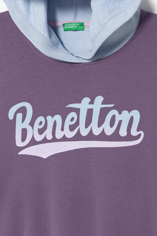 DÍVKA Dětská bavlněná mikina United Colors of Benetton 3J68C204W.G.seasonal fialová