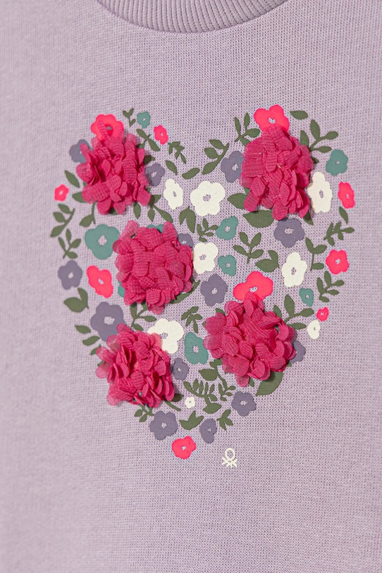 DÍVKA Dětská bavlněná mikina United Colors of Benetton 3J68G10K3.P.seasonal fialová