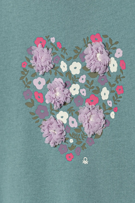 Dziewczynka United Colors of Benetton bluza bawełniana dziecięca 3J68G10K3.P.seasonal turkusowy