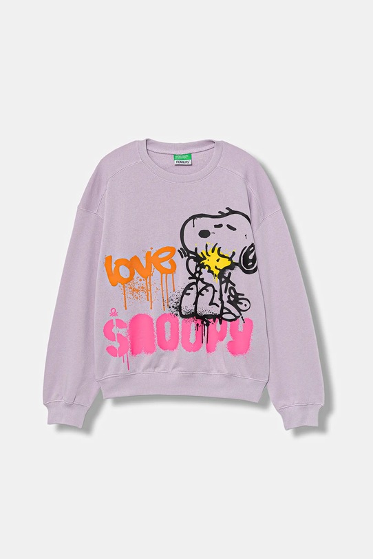 United Colors of Benetton hanorac de bumbac pentru copii print violet 3J70C10R3.G.seasonal