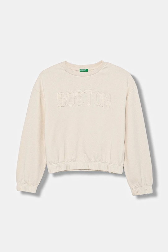 United Colors of Benetton bluza bawełniana dziecięca aplikacja beżowy 33NVC10Q8.G.seasonal
