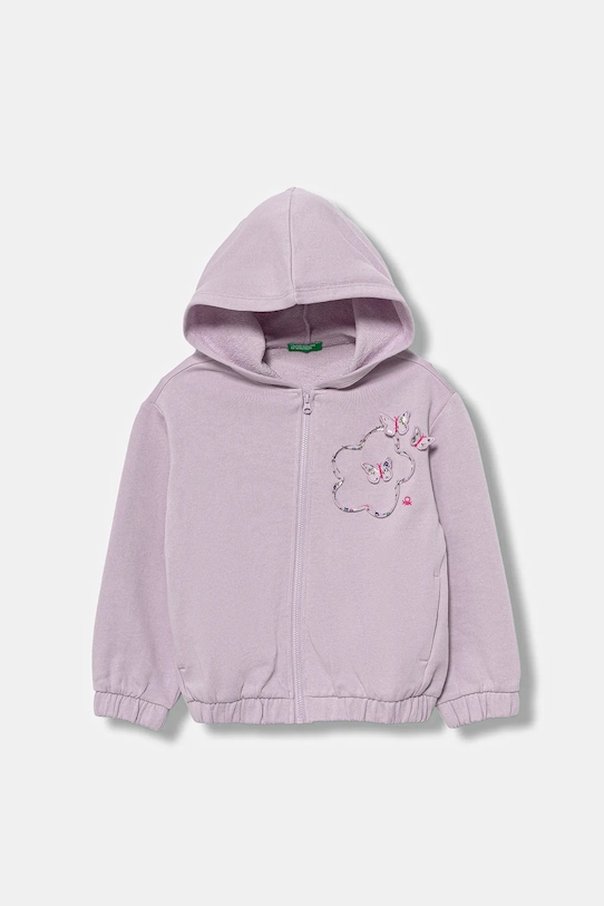 United Colors of Benetton hanorac de bumbac pentru copii imprimeu violet 3J68G503W.P.seasonal