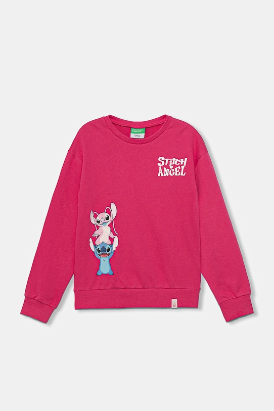 Detská bavlnená mikina United Colors of Benetton potlač ružová 3UNIC10Q6.G.seasonal