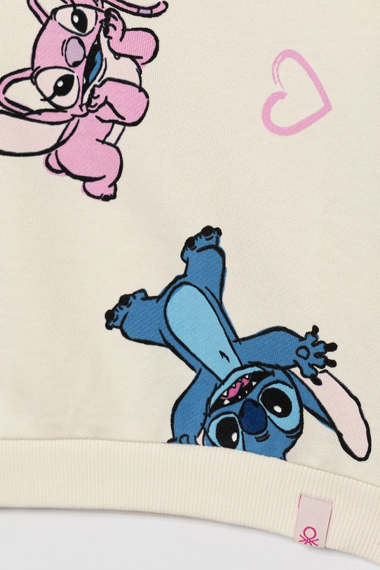 Dievča Detská bavlnená mikina United Colors of Benetton 3UNPG10KD.P.seasonal béžová