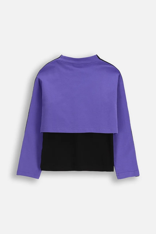 Coccodrillo bluza z bawełną dziecięca ZC5143901RGJ fioletowy AW25