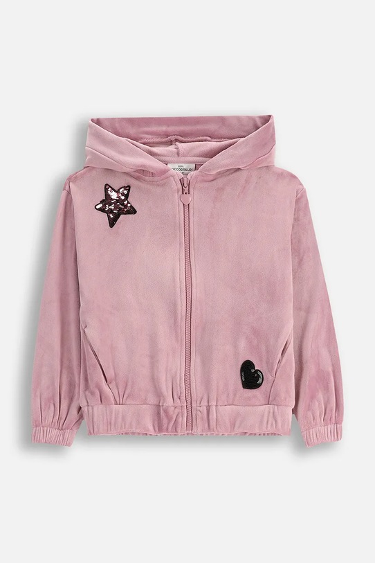 Coccodrillo bluza dziecięca z kapturem różowy ZC5132401CGK