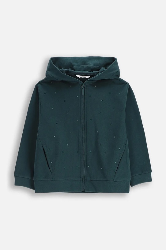 Coccodrillo bluza bawełniana dziecięca z kapturem zielony ZC5132401FGK