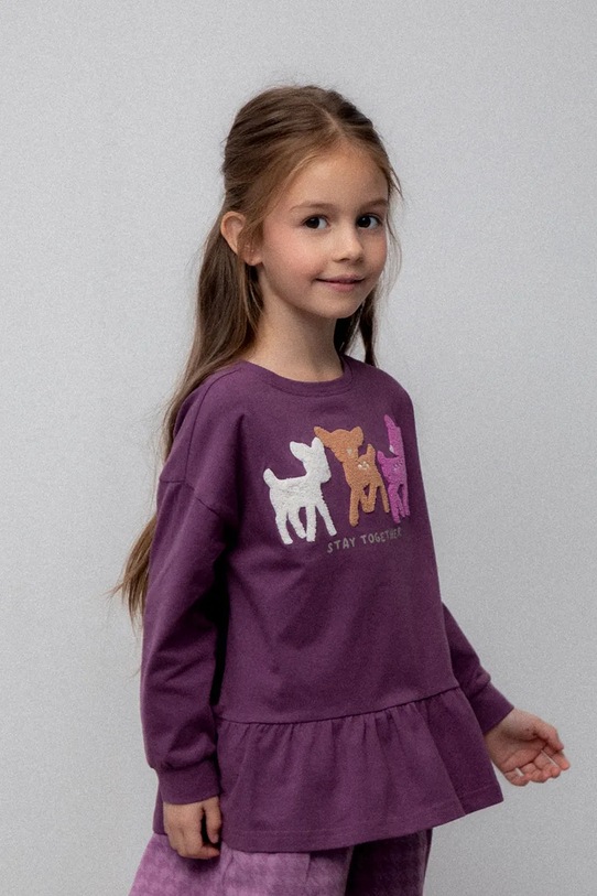 Coccodrillo longsleeve dziecięcy z elastanem fioletowy ZC5143104WGK