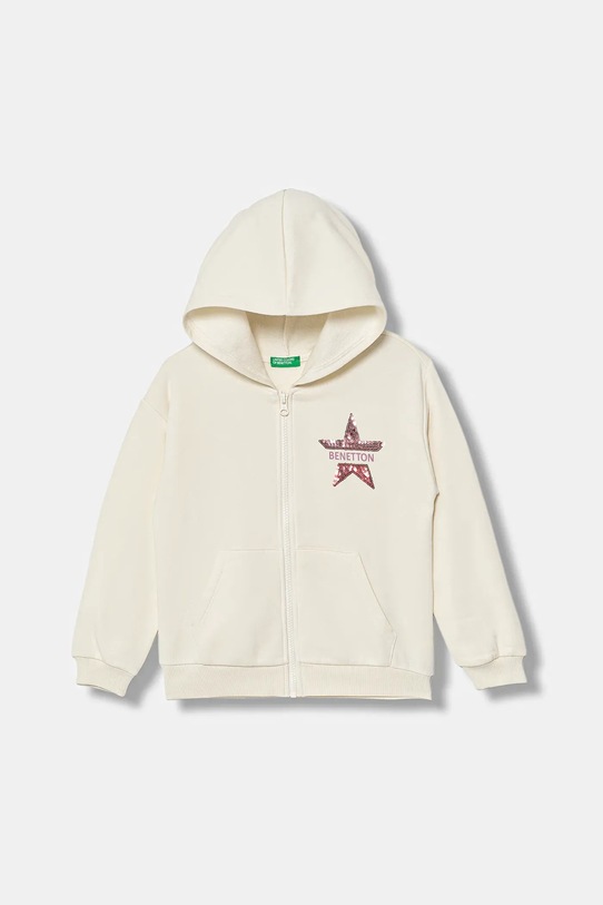 United Colors of Benetton bluza dziecięca aplikacja beżowy 39M2C505O.G.Seasonal