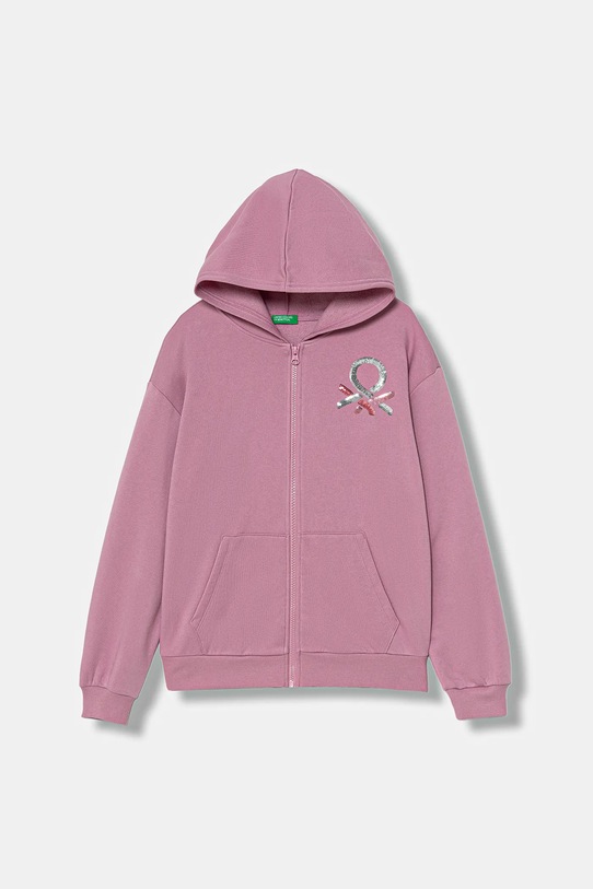 Detská mikina United Colors of Benetton bez kapucne ružová 39M2C505O.G.Seasonal