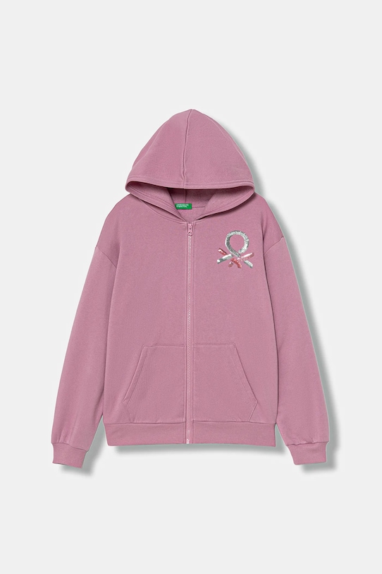 United Colors of Benetton bluza dziecięca aplikacja różowy 39M2C505O.G.Seasonal