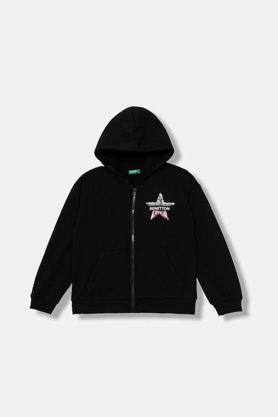 United Colors of Benetton bluza dziecięca aplikacja czarny 39M2C505O.G.Seasonal