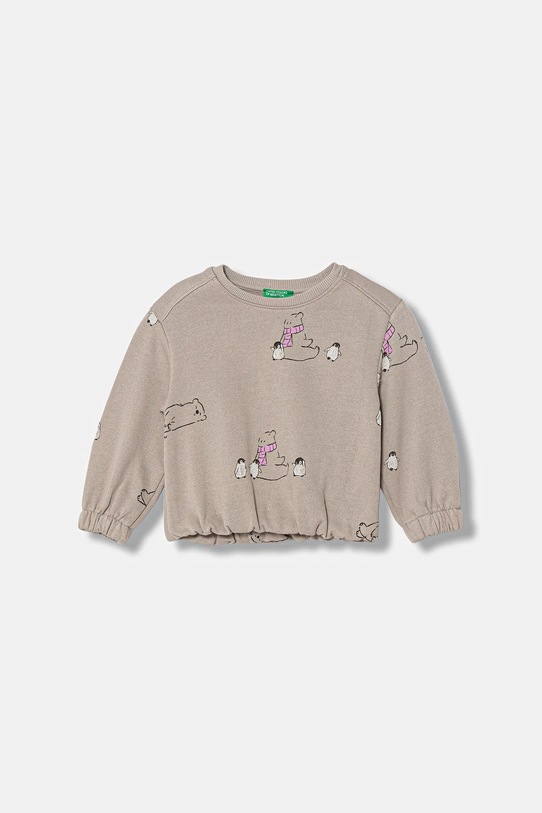 Μπλούζα μωρού United Colors of Benetton στάμπα καφέ 3TIKG10LE.P.Seasonal