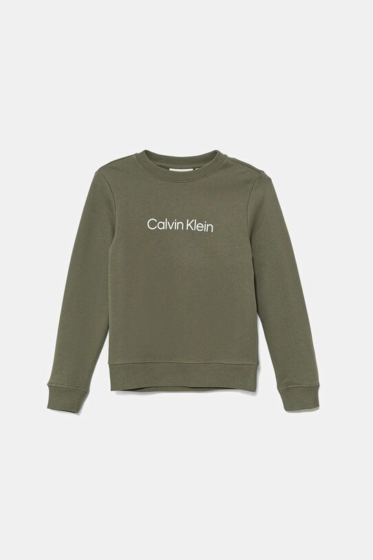 Calvin Klein Jeans bluza bawełniana dziecięca IU0IU00680.9BYA zielony AW25