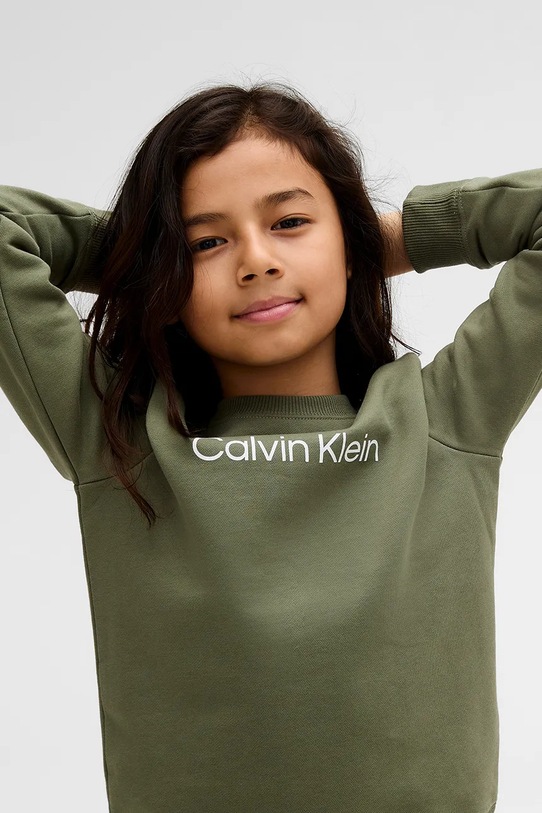 Calvin Klein Jeans bluza bawełniana dziecięca IU0IU00680.9BYA zielony