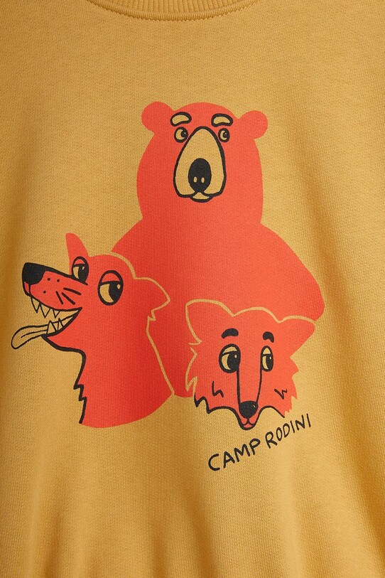 Κοριτσίστικα Παιδική βαμβακερή μπλούζα Mini Rodini Camp Rodini 2562010113 καφέ