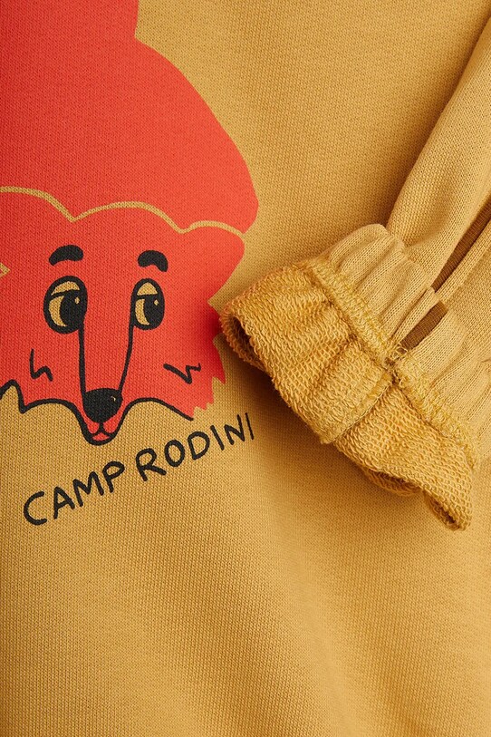 Παιδική βαμβακερή μπλούζα Mini Rodini Camp Rodini καφέ 2562010113