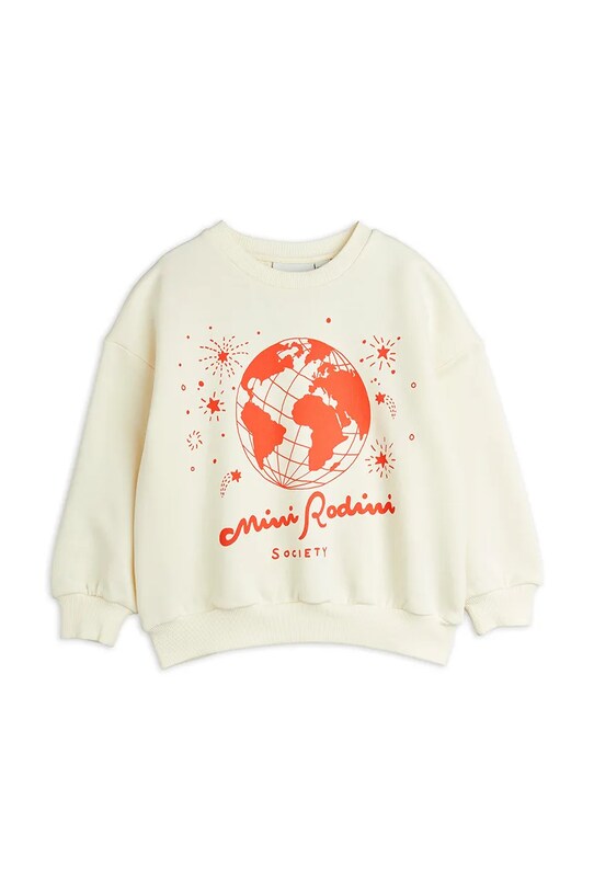Mini Rodini bluza bawełniana dziecięca Mini Rodini society nadruk beżowy 2562011711