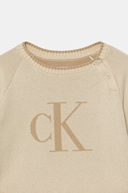 Chłopiec Calvin Klein Jeans sweter dziecięcy IN0IN00205.9BYA beżowy