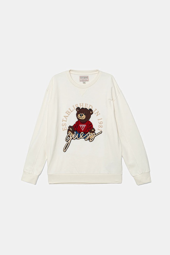 Guess bluza bawełniana dziecięca aplikacja beżowy H5YJ00.KAX74.9BYA