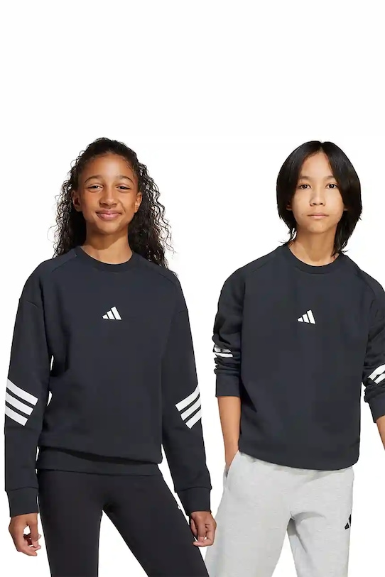 Dětská mikina adidas bez kapuce černá JC7503