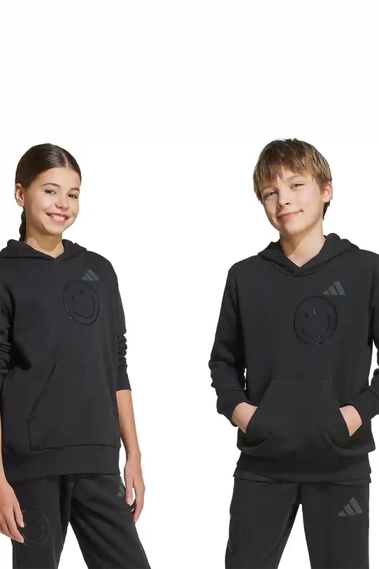 Detská mikina adidas potlač čierna JN2161