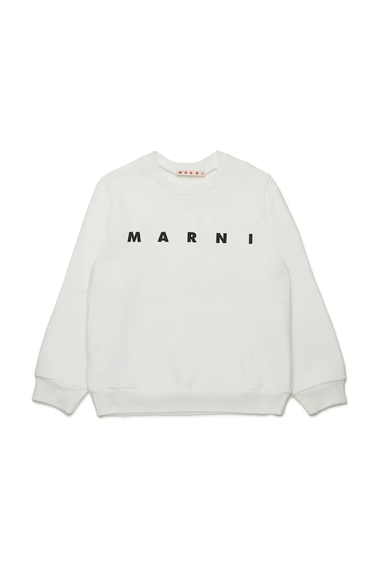 Marni bluza bawełniana dziecięca MS340U SWEAT-SHIRT nadruk beżowy M01612