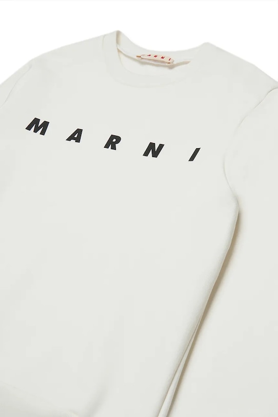 Fiú Marni gyerek melegítőfelső pamutból MS340U SWEAT-SHIRT M01612 bézs