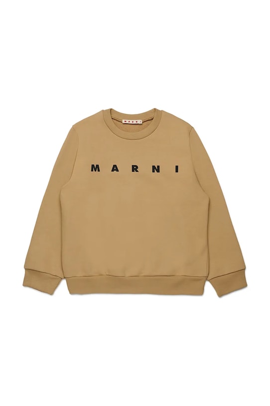 Marni gyerek melegítőfelső pamutból MS340U SWEAT-SHIRT pamut bézs M01612
